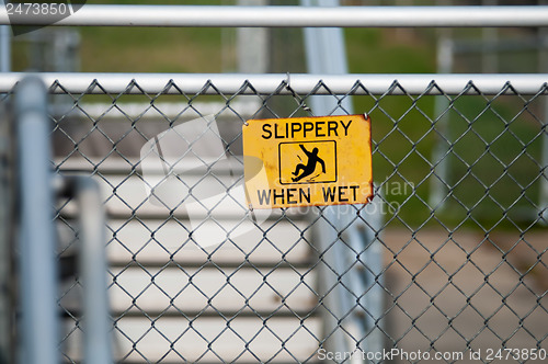 Image of Bleachers in a stadium or school for the fans.