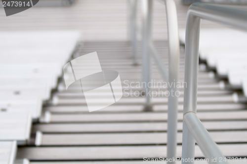 Image of Bleachers in a stadium or school for the fans.