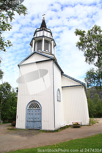 Image of The Kåfjord church in Alta, Norway