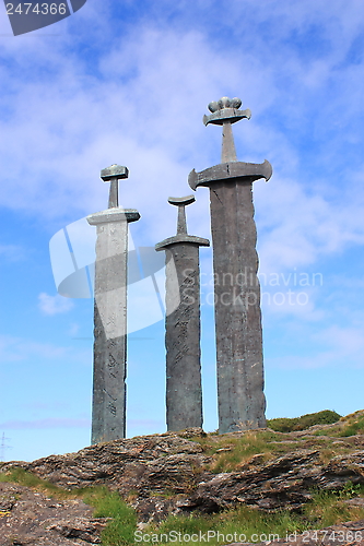 Image of The monument  Sverd i Fjell in Hafrsfjord, Norway