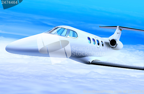 Image of private white jet