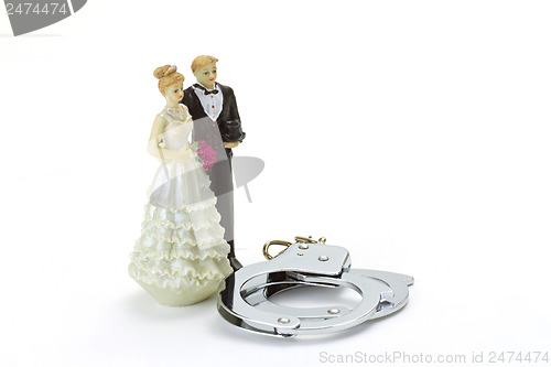 Image of Wedding Couple with handcuffs