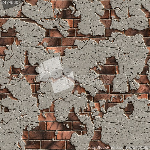 Image of Cracked Brick Wall. Seamless Tileable Texture.