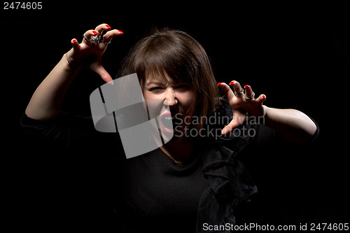 Image of Woman throwing a temper tantrum