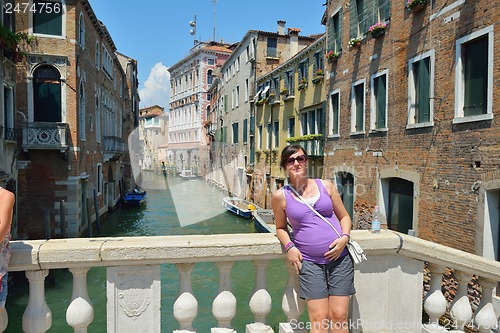 Image of tourist woman have beautoful vacation time in venice