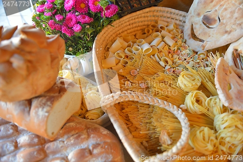 Image of catering buffet food indoor in luxury restaurant