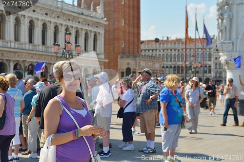 Image of tourist woman have beautoful vacation time in venice