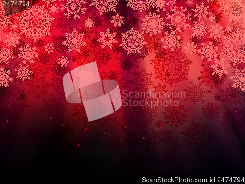 Image of Christmas red background with snowflakes. EPS 10