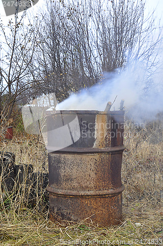 Image of Grass burning in a flank on a country site