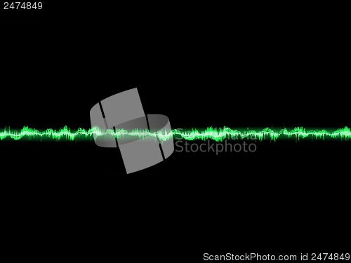 Image of Bright sound wave on a dark green. EPS 10