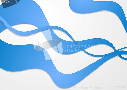 Image of Light blue abstract waves vector design