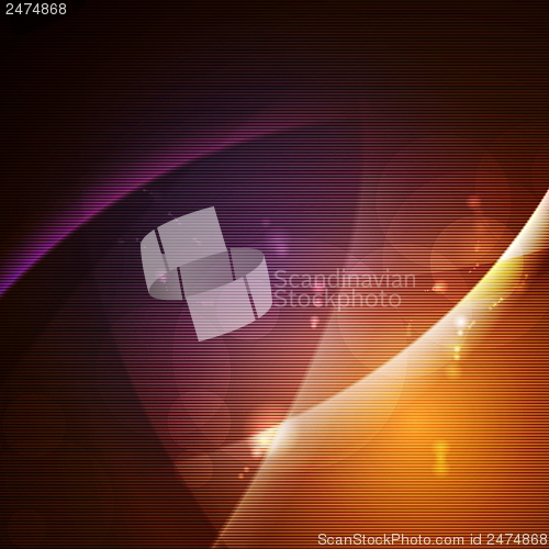 Image of Dark glowing vector waves design