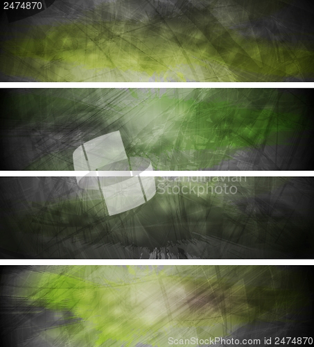 Image of Green textural backgrounds set