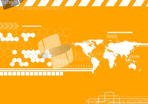 Image of Vector technology world map backdrop. 