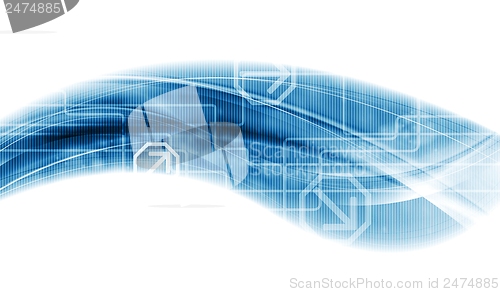 Image of Modern technology wave vector background