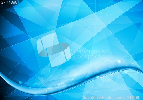 Image of Abstract blue vector waves design