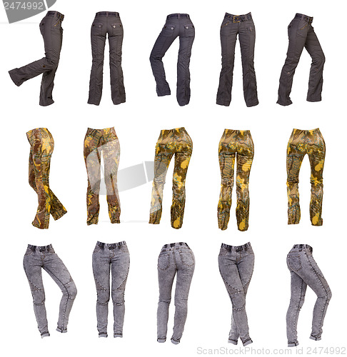 Image of Stylish women's pants, collage 