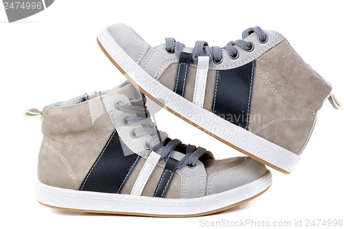 Image of stylish leather sneakers