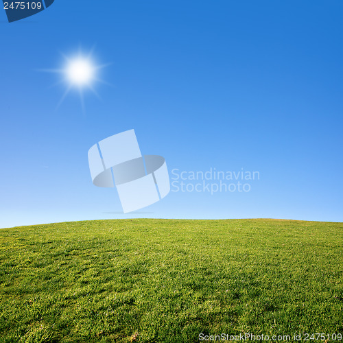 Image of Grass Field and Blue Sky