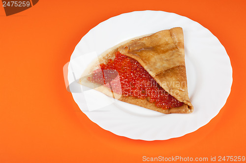Image of Pancake with red caviar