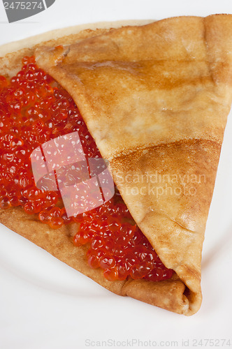 Image of Pancake with red caviar