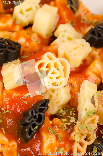 Image of Halloween pasta meal