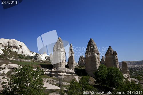 Image of Fairy chimneys rock formations in Cappadocia