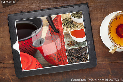 Image of tea and digital tablet