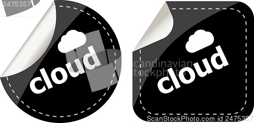 Image of stickers label set business tag with cloud word
