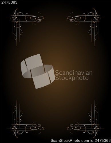 Image of Invitation cards in an vintage style with golden luxury symbol