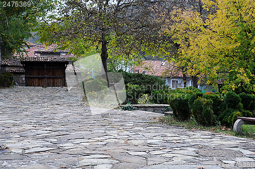 Image of Cobbled Courtyard in the Fall