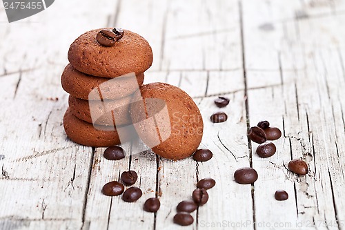 Image of chocolate cookies and coffee beans 