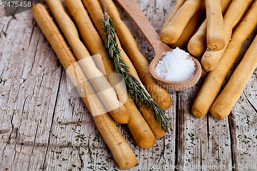 Image of bread sticks with rosemary and salt