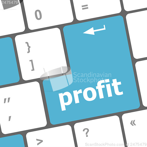 Image of profit button on computer keyboard key