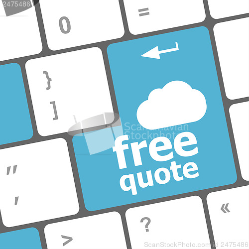 Image of Key for free quote - business concept