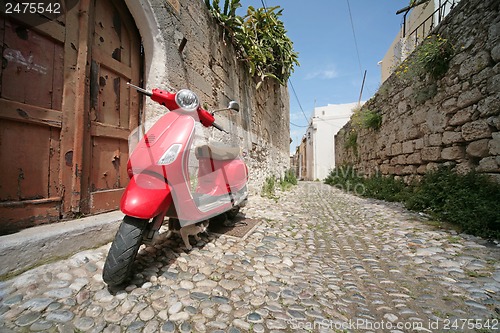 Image of Red italian scooter
