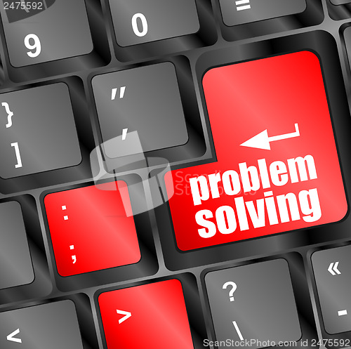 Image of problem solving button on computer keyboard key