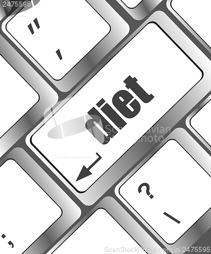 Image of Health diet button on computer pc keyboard