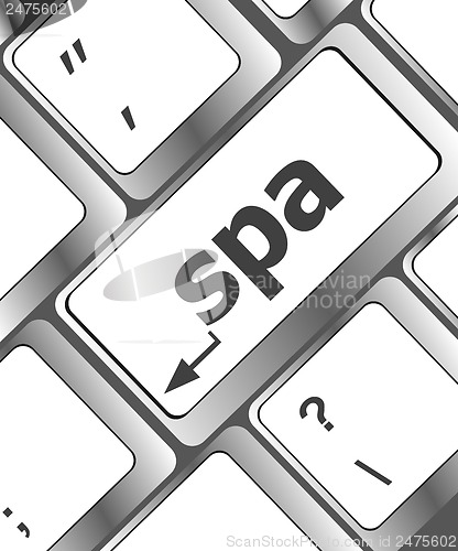 Image of healthy lifestyle shown by spa computer button