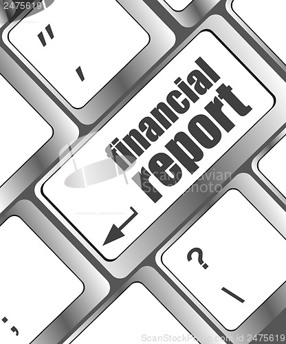 Image of keyboard with financial report button