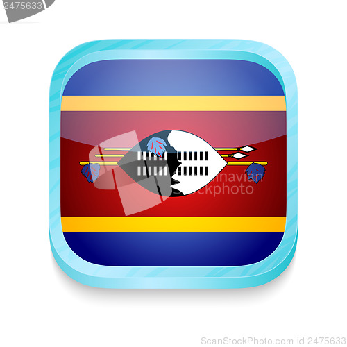 Image of Smart phone button with Swaziland flag