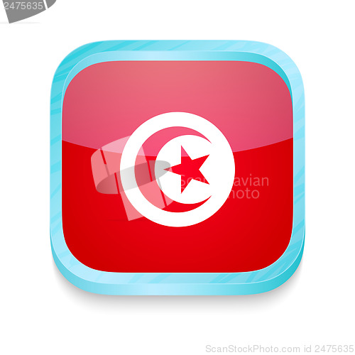 Image of Smart phone button with Tunisia flag