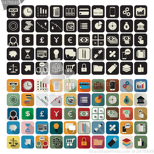 Image of Business, finance flat icons