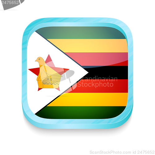 Image of Smart phone button with Zimbabwe flag