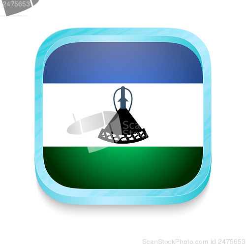 Image of Smart phone button with Lesotho flag