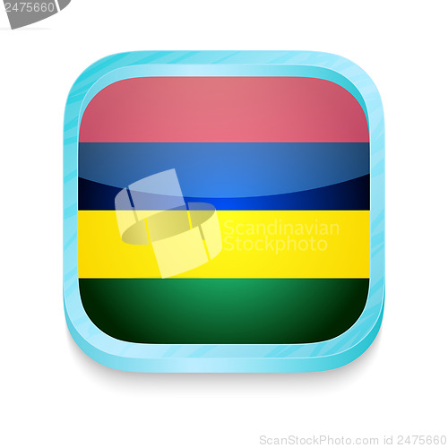 Image of Smart phone button with Mauritius flag