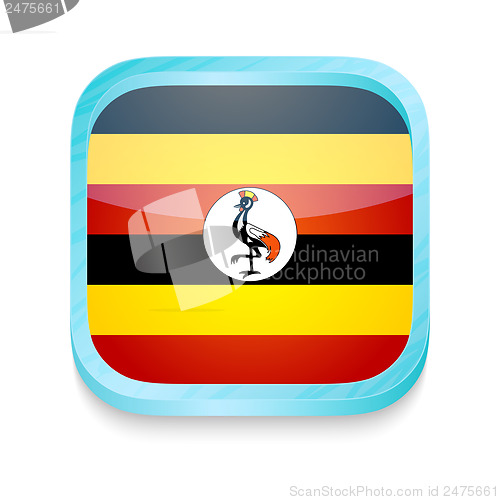 Image of Smart phone button with Uganda flag