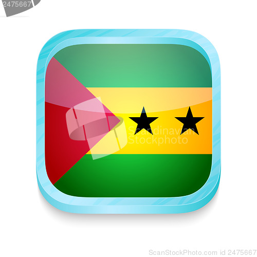 Image of Smart phone button with Sao Tome & Principe flag