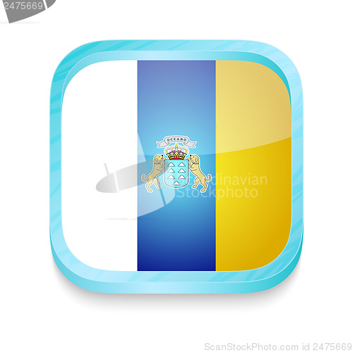 Image of Smart phone button with Canary Islands flag