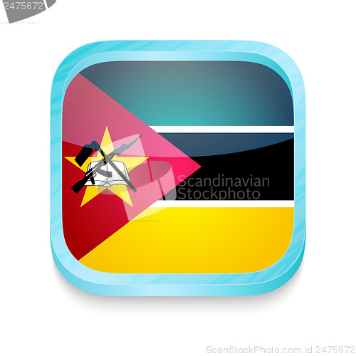 Image of Smart phone button with Mozambique flag